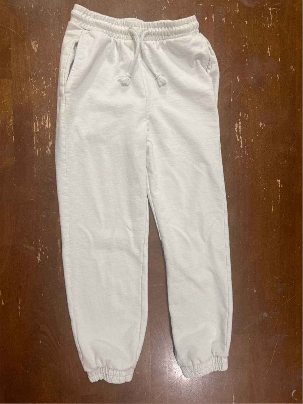 Zara Cream Elastic Waist Jogger Pants